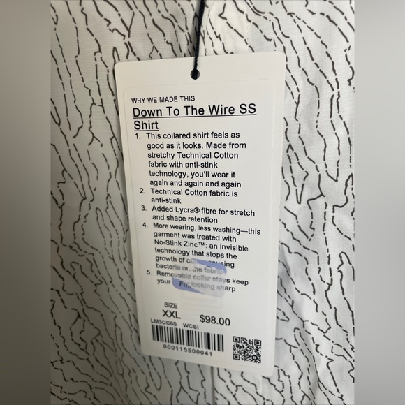 New$98 Lululemon Men’s Collar Button Front Down To The Wire Shirt XXL - Picture 3 of 7